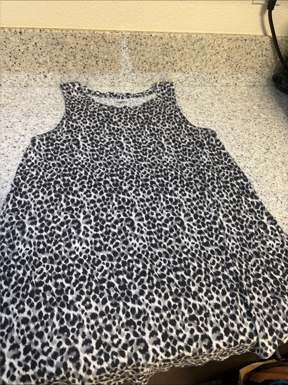 Old Navy Black and White Leopard Tank Top
